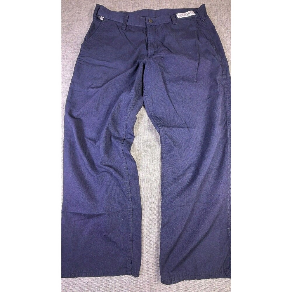 Carhartt FR Pants 38x30 Navy Blue Flame Resistant Canvas Utility Workwear...